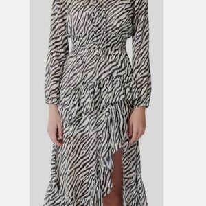MAJE Zebra Print Long Sleeve Dress